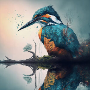 kingfisher Forest Superb Poster