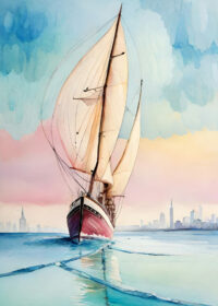 Sailboat With City Background