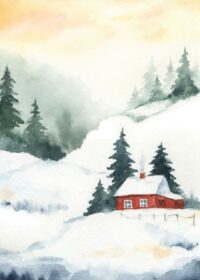 Winter Mountain View Poster