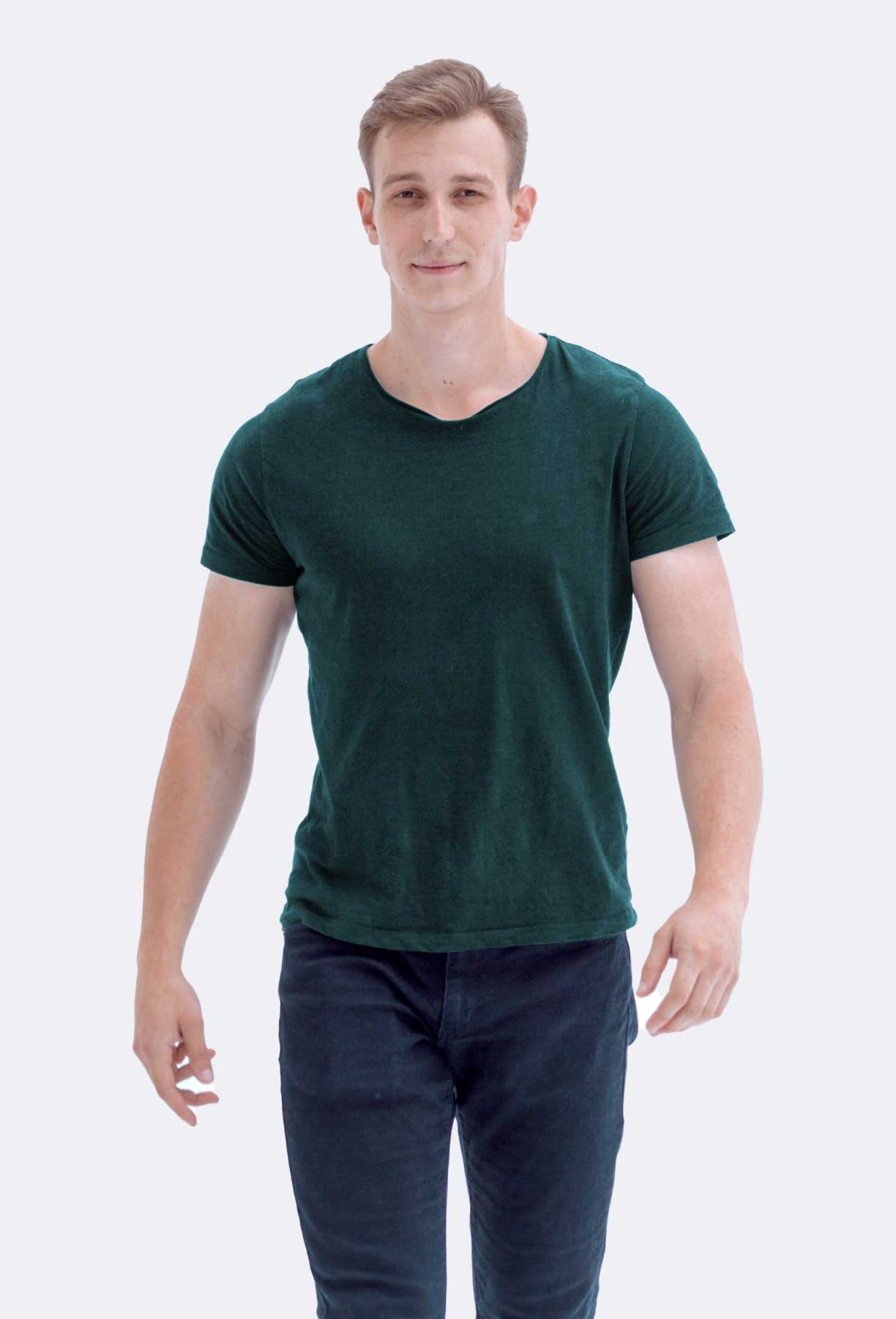 Basic Navy Thick Hemp T-shirt